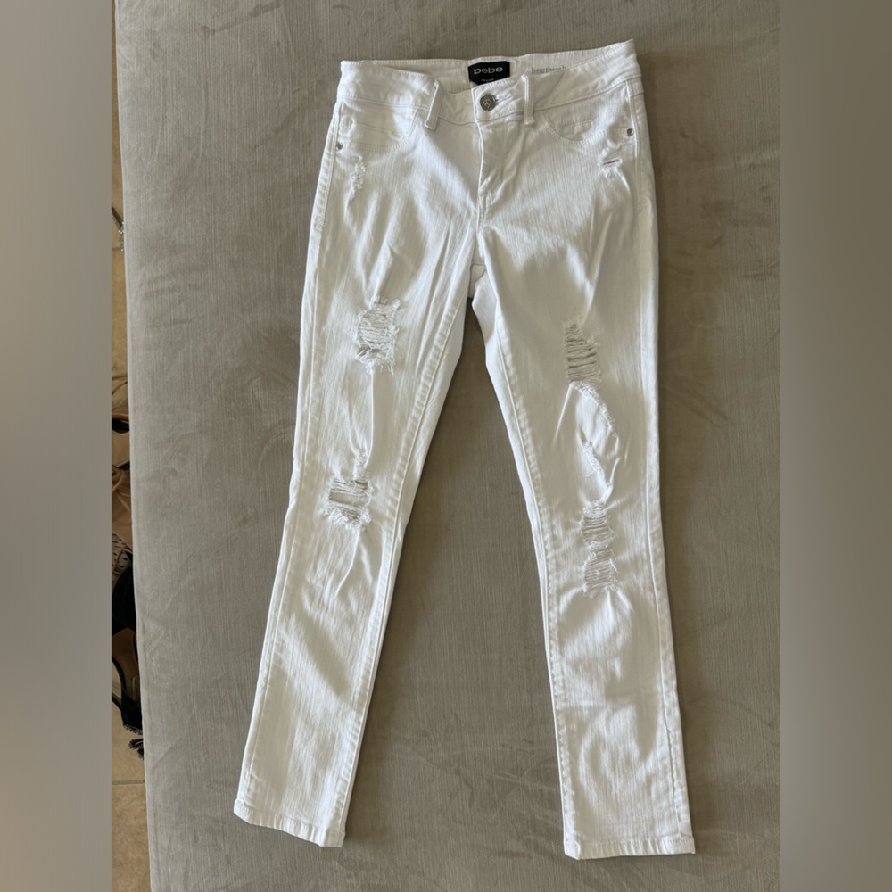 Bebé white skinny jeans